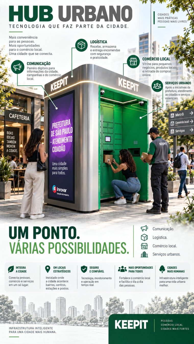 Hub urbano KeepIt integrado à cidade